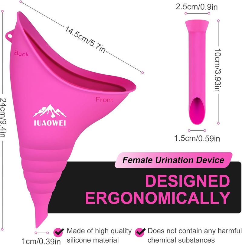 IUAOWEI Female Urination Device, Reusable Silicone Female Urinal, Pee Funnel for Women, for Travel, Camping, Boating, Outdoor, Hiking - Image 2